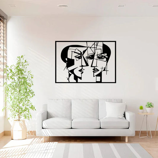 Cuadro abstracto 2 rostros. 80x56.5 cms.